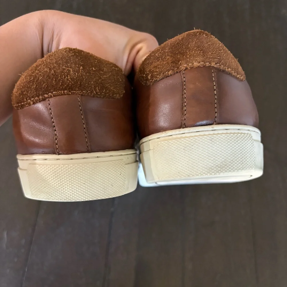 Nordstrom Brown Leather Casual Sneakers Shoes‎ Men’s Size 13 Neutral